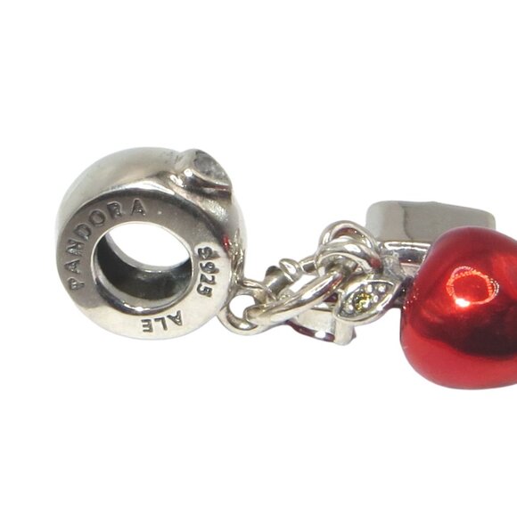 Pandora Disney Snow White Apple & Heart Enamel CZ & SS .925 Charm 797486CZRMX - Picture 3 of 7